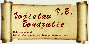 Vojislav Bondžulić vizit kartica